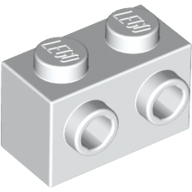 Lego kostka (kostička) 1x2 s nopy na jedné straně, bílá (6058177)